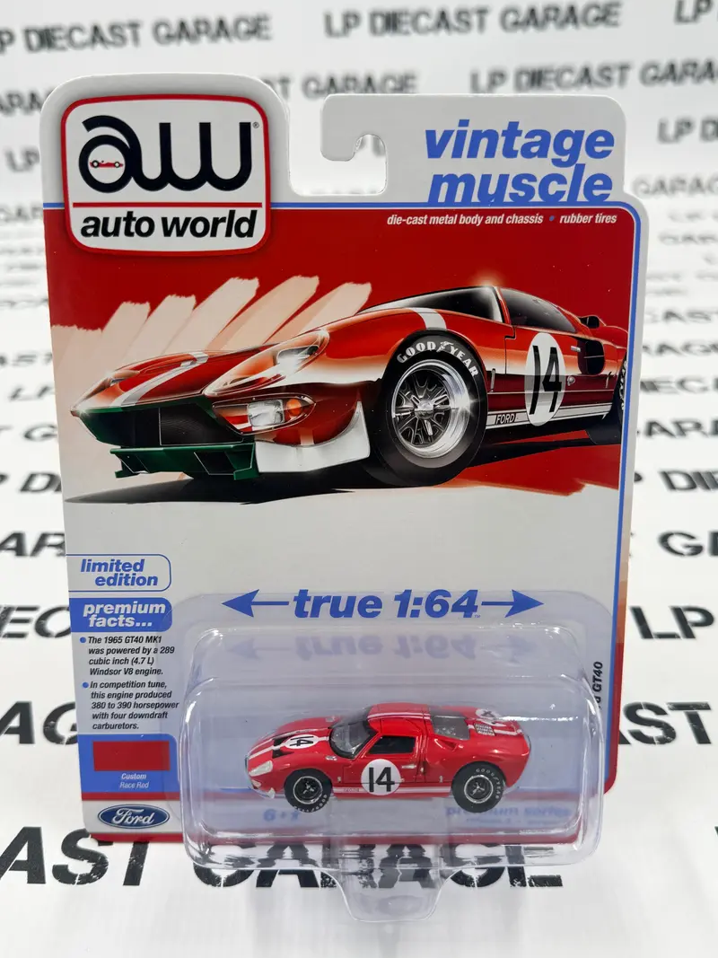 AUTO WORLD 1965 Ford GT40 Race Red #14 1