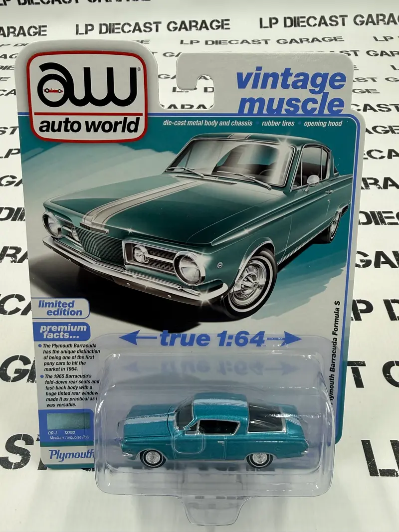 AUTO WORLD 1965 Plymouth Barracuda Formula S Turquoise 1