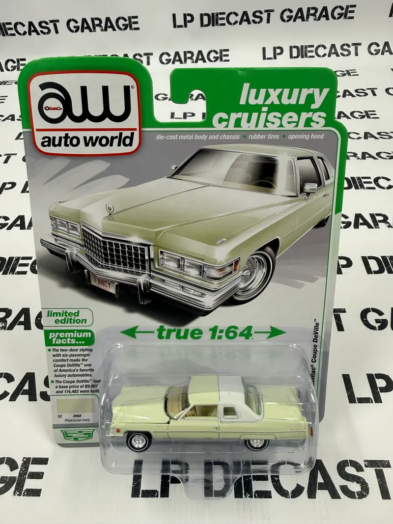 AUTO WORLD 1976 Cadillac Coupe DeVille Ivory 1