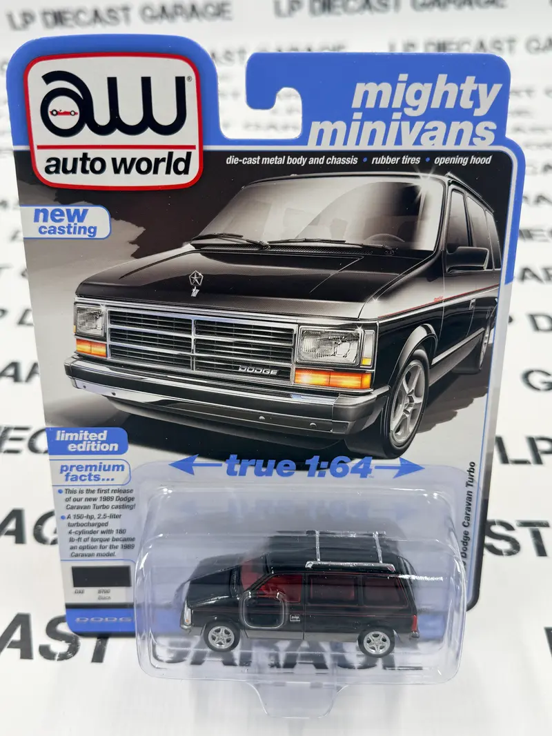 AUTO WORLD 1989 Dodge Caravan Turbo Black 1