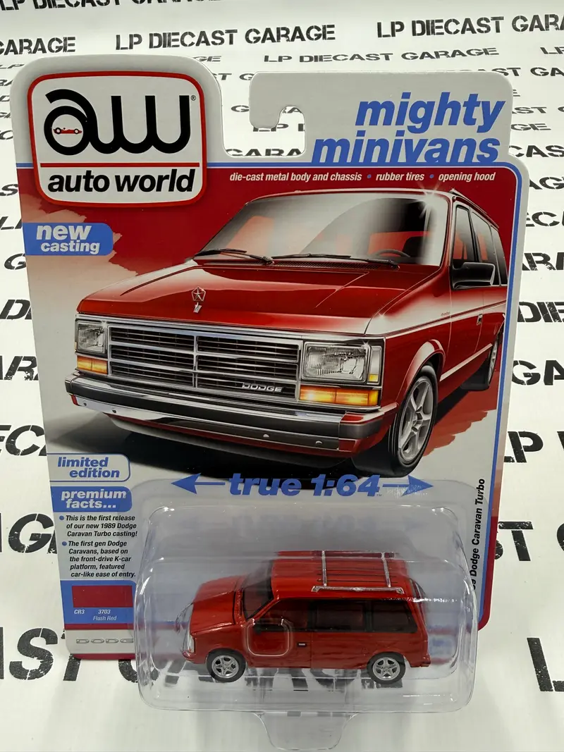 AUTO WORLD 1989 Dodge Caravan Turbo Red 1