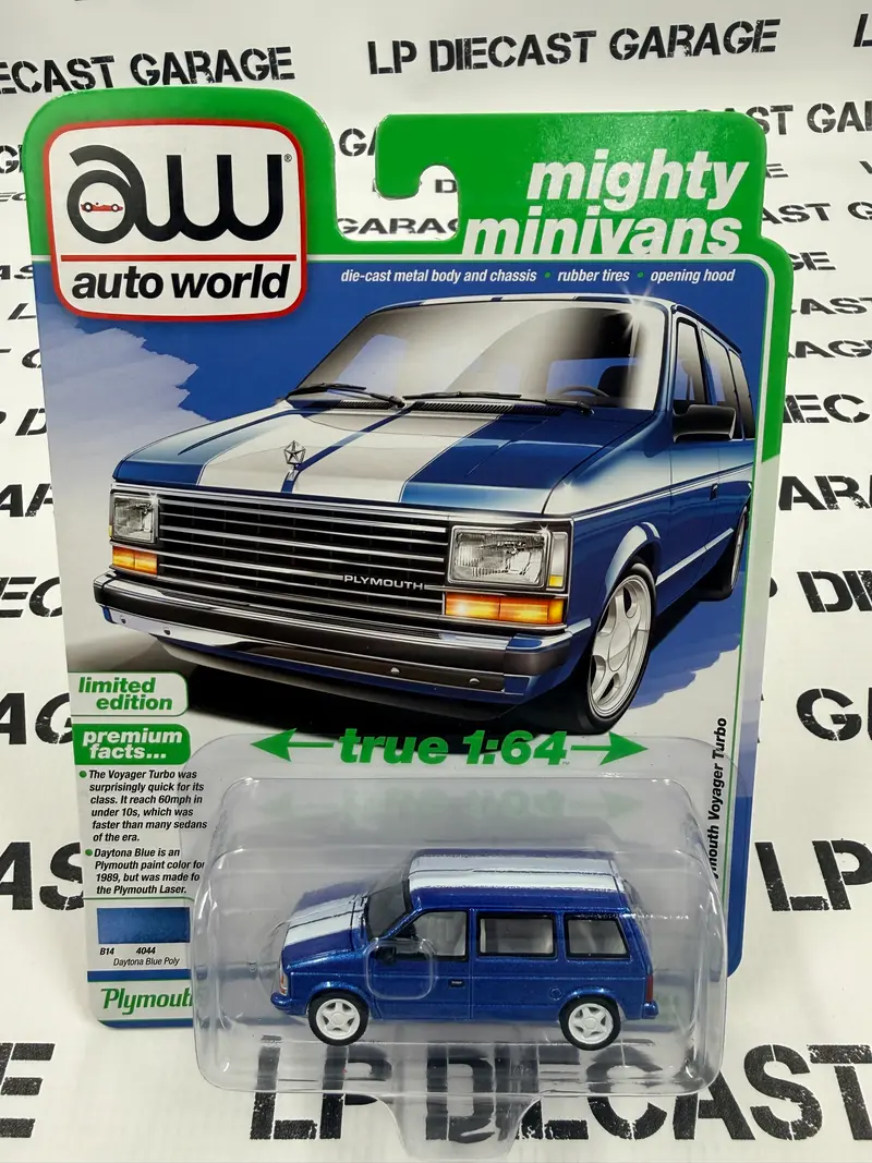 AUTO WORLD 1989 Plymouth Voyager Turbo Blue 1