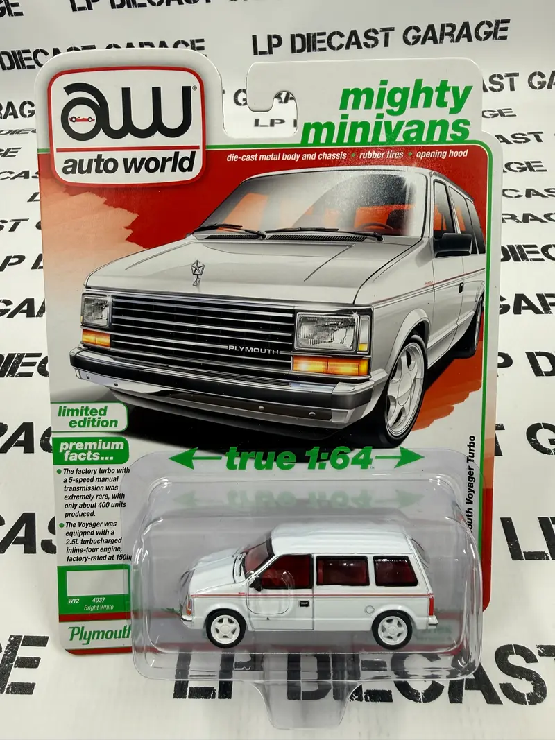 AUTO WORLD 1989 Plymouth Voyager Turbo White 1