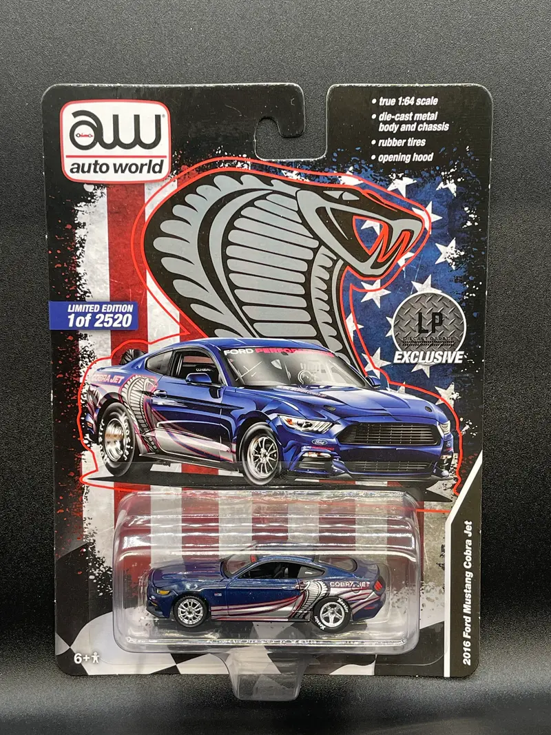 AUTO WORLD 2016 Ford Mustang Cobra Jet Blue LP Exclusive 1