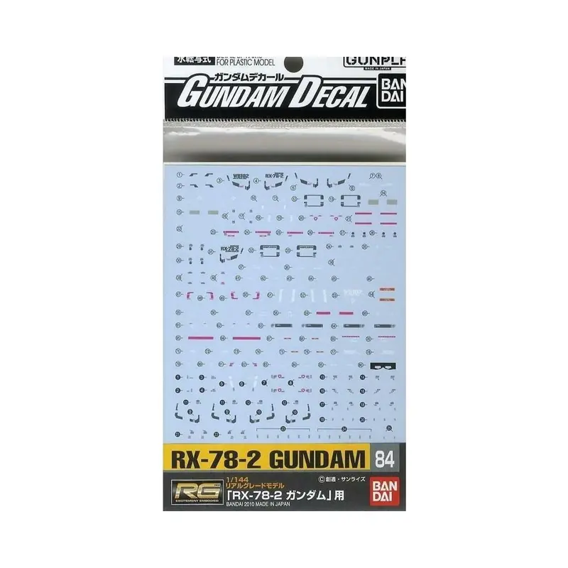 Bandai GUNDAM DECAL 84 RG 1/144 RX-78-2 GUNDAM Mobile Suit Gundam, Bandai Spirits Spirits Decal