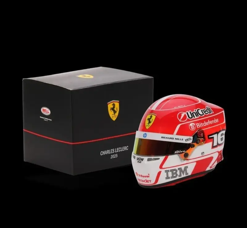Bell Helmet Mini Helmet Casco F1 Charles Leclerc - Ferrari HP #16 - Season 2025 - Scala 1