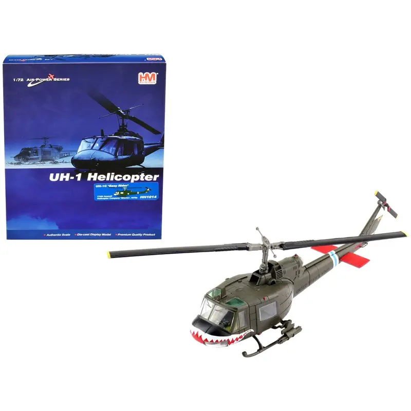 Bell UH-1C "Easy Rider" Helicopter "174th Assault Helicopter Company" "Sharks" (1970s) "Air Power Series" 1/72 Scale Model by Hobby Master