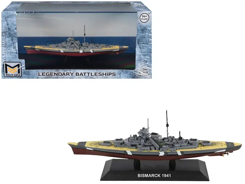 Bismarck Battleship "German Navy" (1941) "Legendary Battleships" Series 1/1250 Diecast Model by Militaria Die Cast