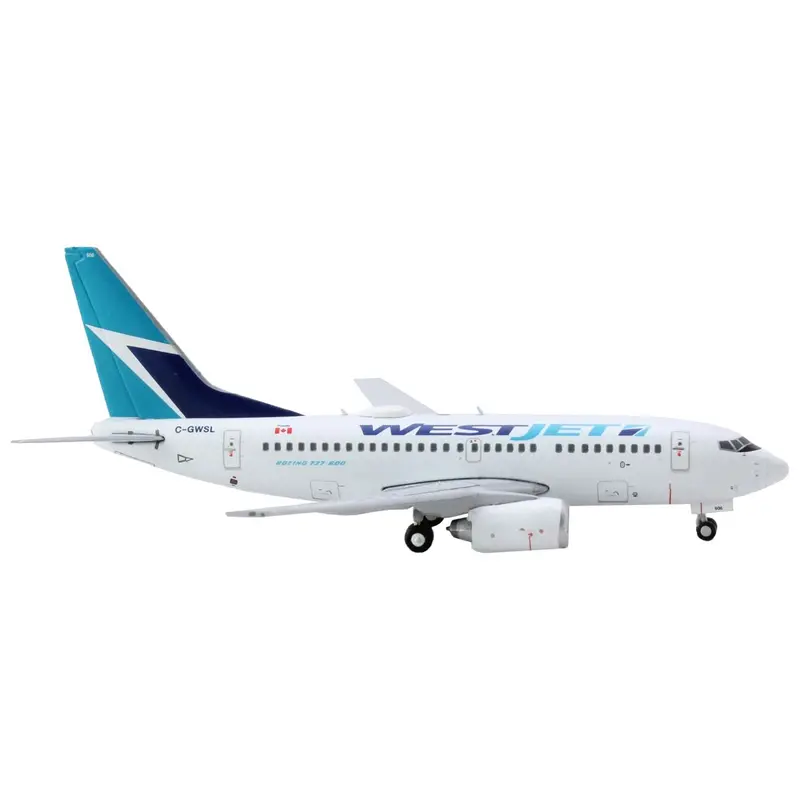 Boeing 737-600 Commercial Aircraft "Westjet Airlines" (C-GWSL) White with Blue Tail 1/400 Diecast Model Airplane by GeminiJets
