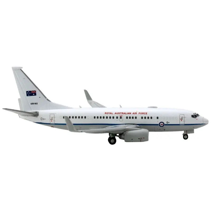 Boeing 737-700 Aircraft "Royal Australian Air Force" (A36-002) White with Blue Stripes "Gemini Macs" Series 1/400 Diecast Model Airplane by GeminiJets