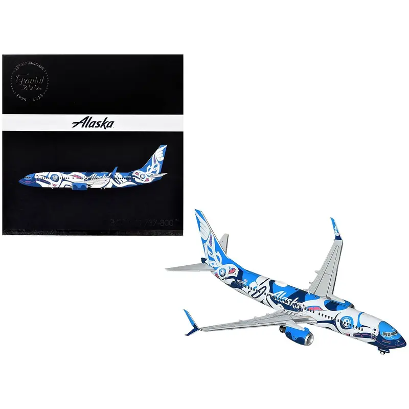 Boeing 737-800 Commercial Aircraft "Alaska Airlines" (N559AS) Salmon People Livery "Gemini 200" Series 1/200 Diecast Model Airplane by GeminiJets