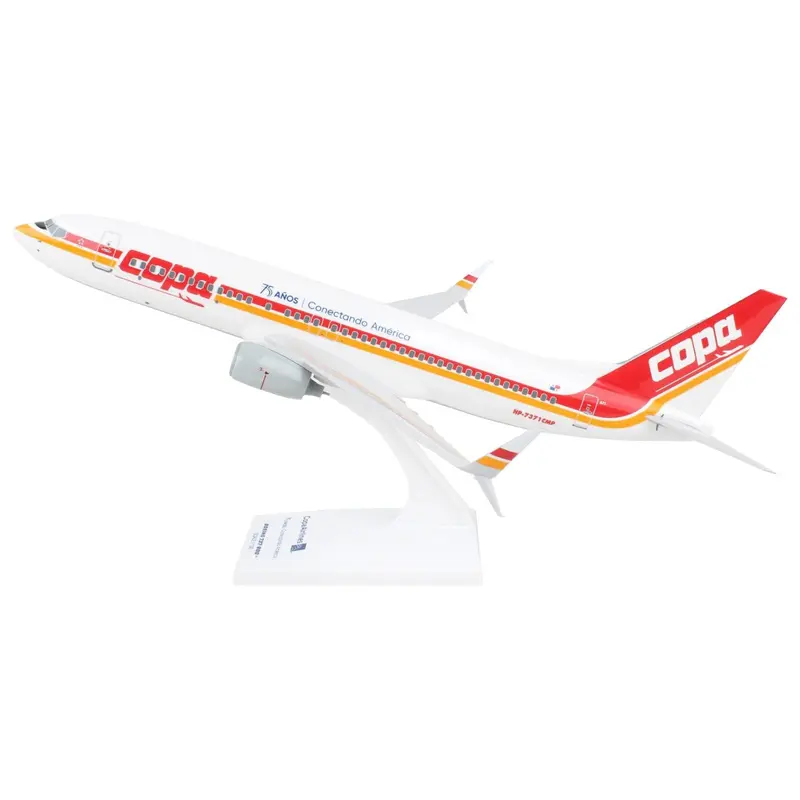 Boeing 737-800 Commercial Aircraft "Copa Airlines" (HP-7371CMP) White with Red and Yellow Stripes (Snap-Fit) 1/130 Plastic Model by Skymarks