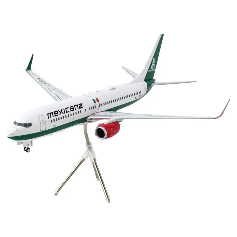 Boeing 737-800 Commercial Aircraft "Mexicana" (XA-ASM) White with Green Stripes "Gemini 200" Series 1/200 Diecast Model Airplane by GeminiJets
