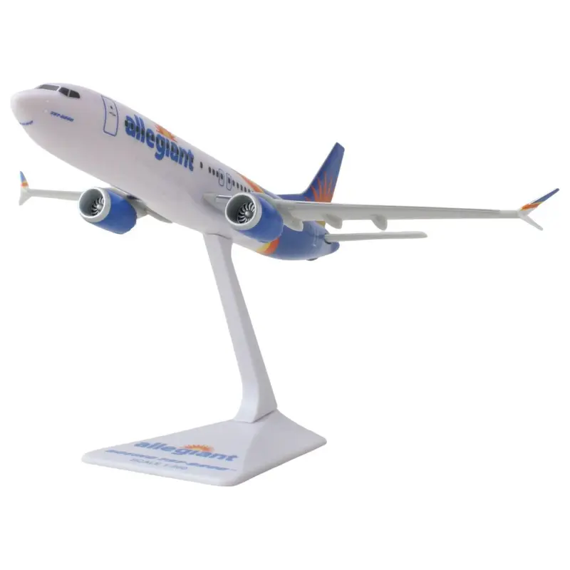 Boeing 737-8200 Commercial Aircraft "Allegiant Air" (N811NV) White and Blue with Stripes (Snap-Fit) 1/200 Plastic Model by Skymarks