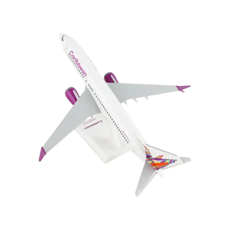 Boeing 737 MAX 8 Commercial Aircraft "Caribbean Airlines" White with Tail Graphics (Snap-Fit) 1/130 Plastic Model by Skymarks