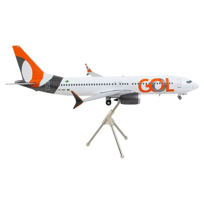 Boeing 737 MAX 8 Commercial Aircraft "Gol Linhas Aereas Inteligentes" White with Orange Tail "Gemini 200" Series 1/200 Diecast Model Airplane by GeminiJets