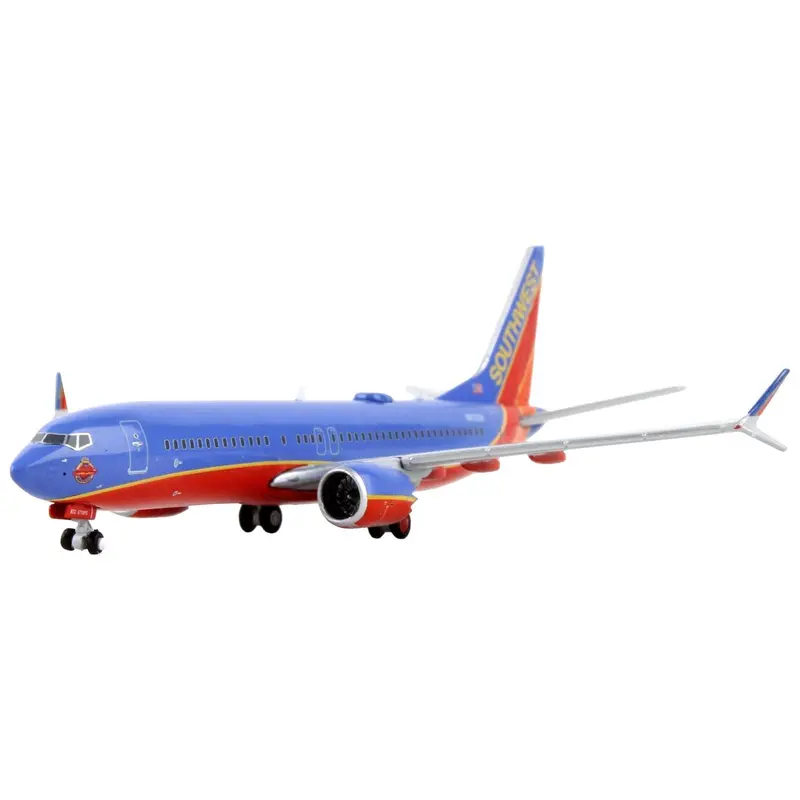 Boeing 737 MAX 8 Commercial Aircraft "Southwest Airlines" Canyon Blue with Red Stripes 1/400 Diecast Model Airplane by GeminiJets