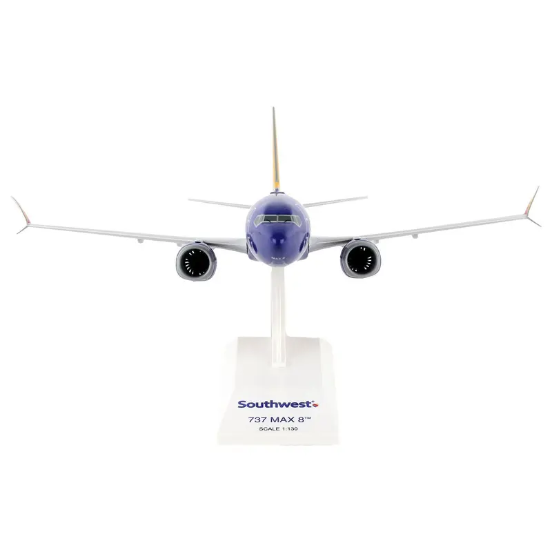 Boeing 737 MAX 8 Commercial Aircraft "Southwest Airlines" (N8706W) Blue with Yellow and Red Tail (Snap-Fit) 1/130 Plastic Model by Skymarks