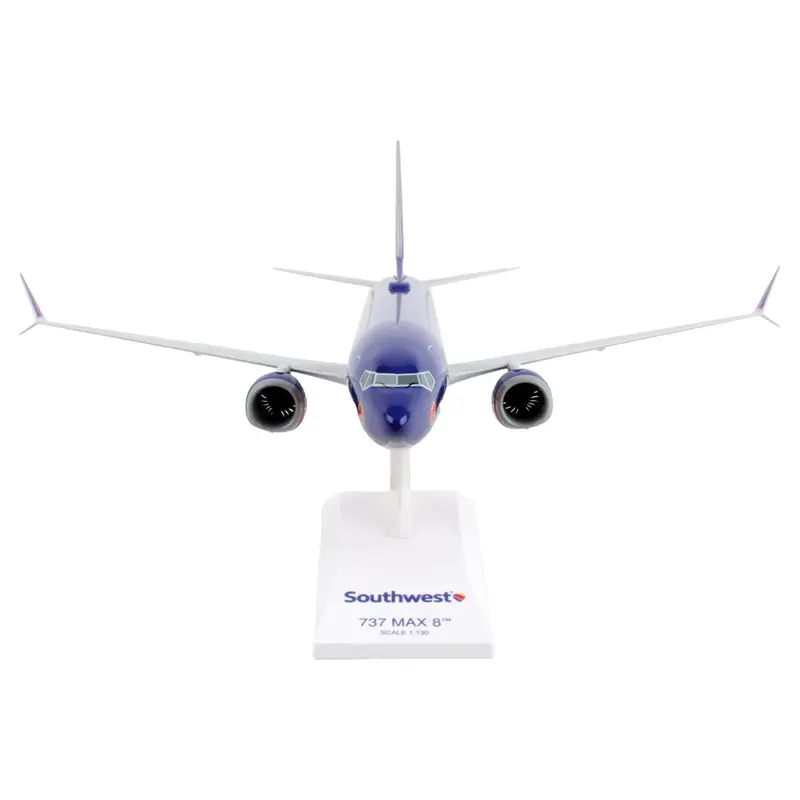 Boeing 737 MAX 8 Commercial Aircraft "Southwest Airlines" (N872CB) Blue with Red and Orange Stripes (Snap-Fit) 1/130 Plastic Model by Skymarks