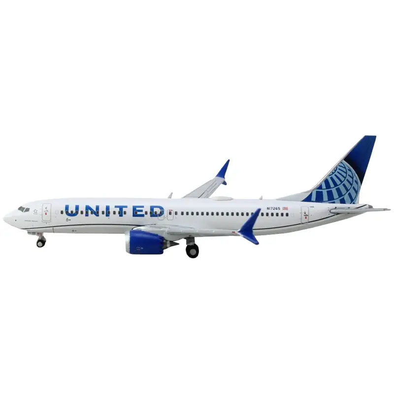 Boeing 737 MAX 8 Commercial Aircraft "United Airlines" (N17265) White with Blue Tail 1/400 Diecast Model Airplane by GeminiJets