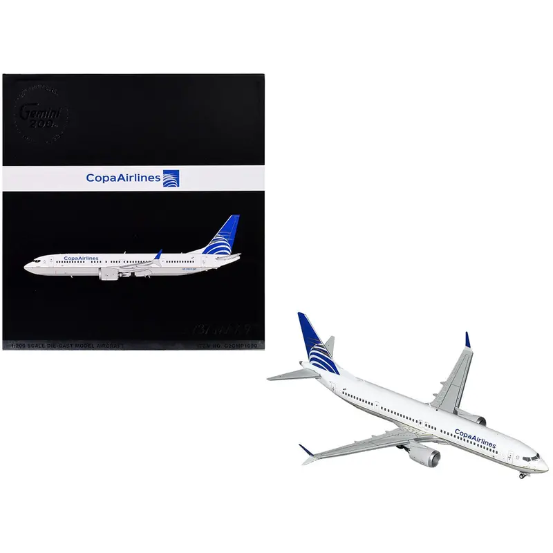 Boeing 737 MAX 9 Commercial Aircraft "Copa Airlines" (HP-9907CMP) White with Blue Tail "Gemini 200" Series 1/200 Diecast Model Airplane by GeminiJets