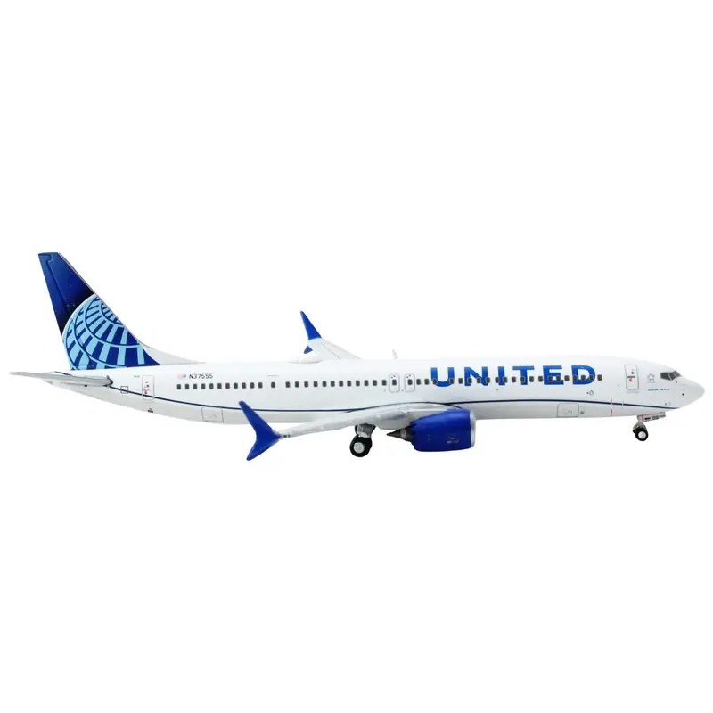 Boeing 737 MAX 9 Commercial Aircraft "United Airlines" (N37555) White with Blue Tail 1/400 Diecast Model Airplane by GeminiJets