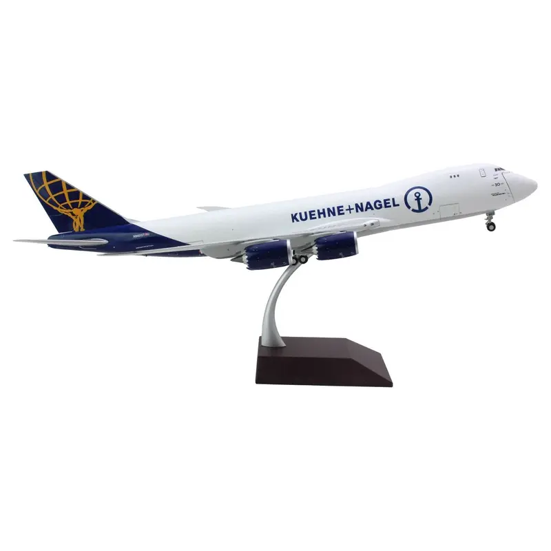Boeing 747-8F Commercial Aircraft "Atlas Air - Kuene+Nagel" (N862GT) White with Blue Tail "Gemini 200 - Interactive" Series 1/200 Diecast Model Airplane by GeminiJets