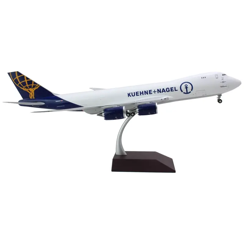 Boeing 747-8F Commercial Aircraft "Atlas Air - Kuene+Nagel" (N862GT) White with Blue Tail "Gemini 200" Series 1/200 Diecast Model Airplane by GeminiJets