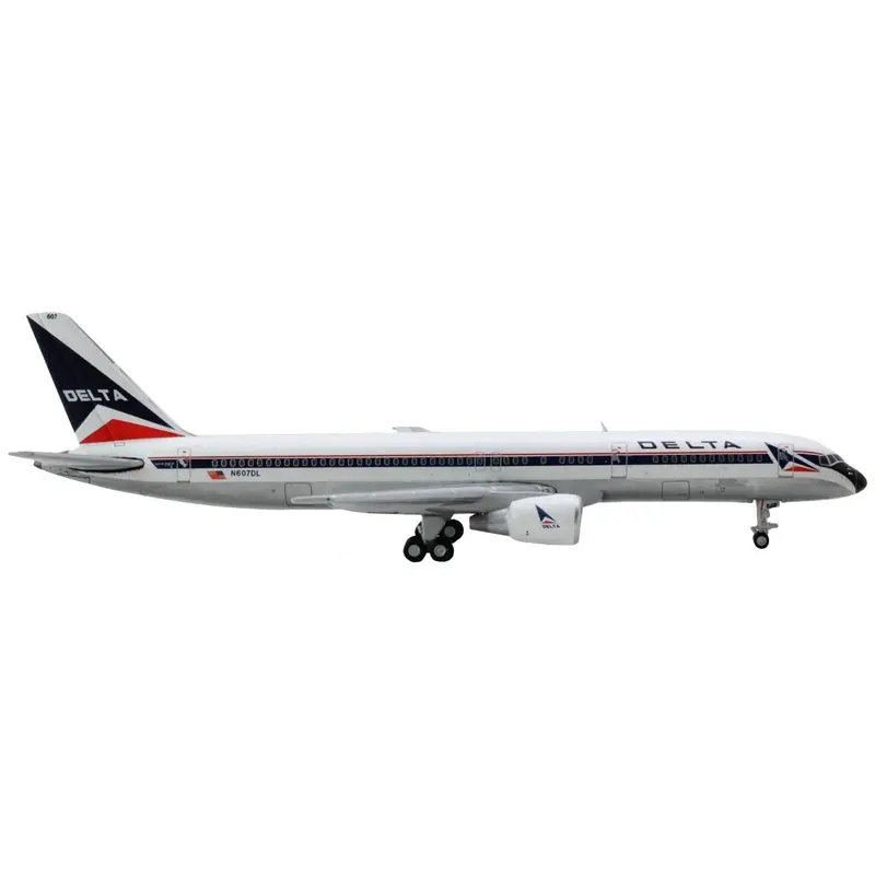 Boeing 757-200 Commercial Aircraft "Delta Air Lines" (N607DL) White with Blue Stripes 1/400 Diecast Model Airplane by GeminiJets