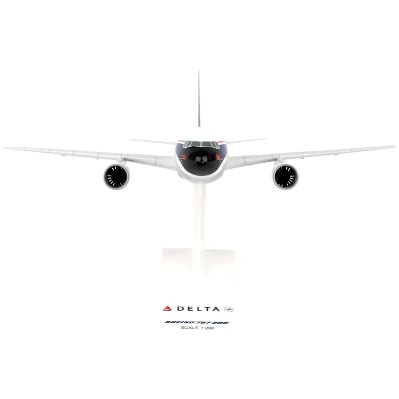 Boeing 767-200 Commercial Aircraft "The Spirit of Delta Airlines" (N170SY) White with Blue and Red Stripes (Snap-Fit) 1/200 Plastic Model by Skymarks