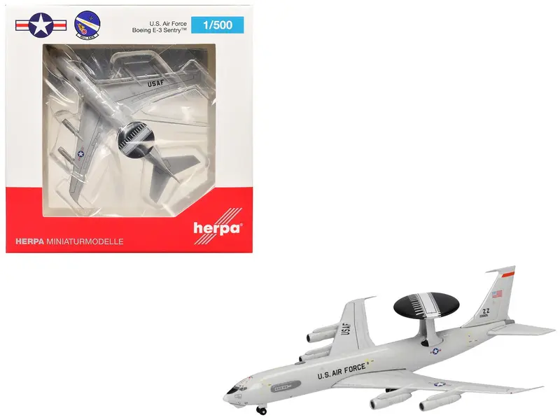 Boeing E-3 Sentry Aircraft "961st Airborne Air Control Squadron Kadena Air Base" (81-0005) United States Air Force 1/500 Diecast Model Airplane by Herpa