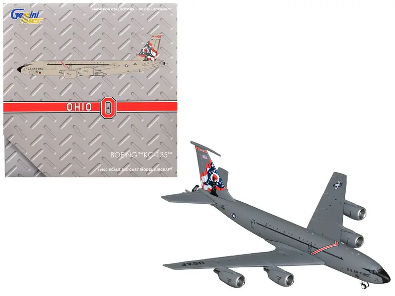 Boeing KC-135R Stratotanker Aircraft "Ohio Air National Guard" United States Air Force (63-8013) Gray "Gemini Macs" 1/400 Diecast Model Airplane by GeminiJets