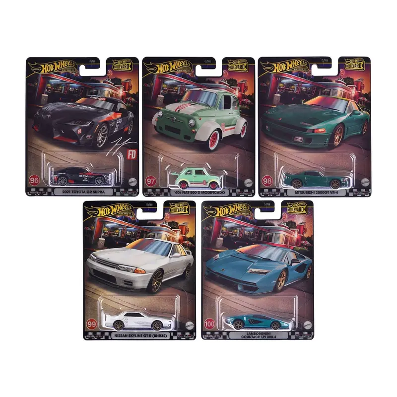 "Boulevard 96-100" 5 piece Set "Premium" 2024 Series Diecast Model Cars by Hot Wheels