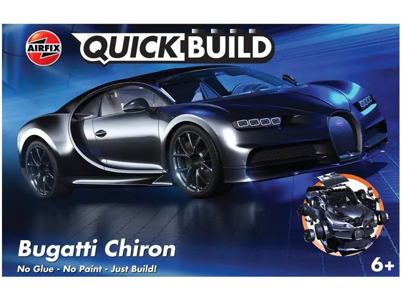 Bugatti Chiron Black Airfix QUICKBUILD Plastic Kit