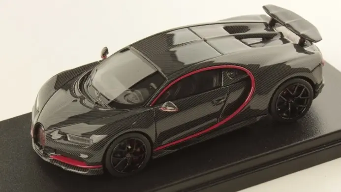 BUGATTI CHIRON SPORT GREY CARBON W/ITALIAN RED FRAME 1