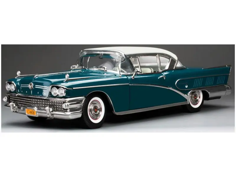 Buick Limited Riviera Coupe Glacier White Dark Turquoise Poly 1958 1