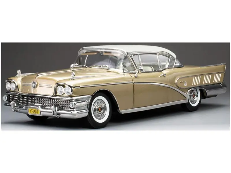 Buick Limited Riviera Coupe Glacier White Gold Mist 1958 1