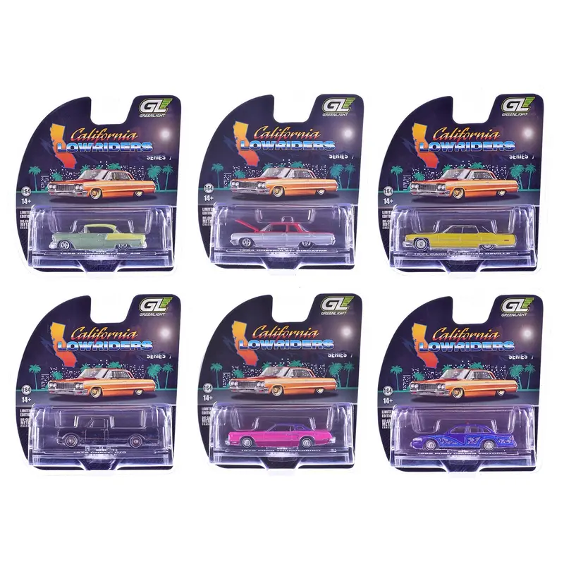 "California Lowriders" Series 7 Set of 6 pieces 1/64 Diecast Model Cars by Greenlight