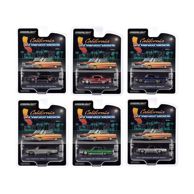 "California Lowriders" Set of 6 pieces Series 5 1/64 Diecast Model Cars by Greenlight