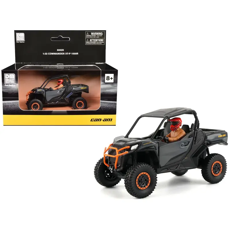 Can-Am Commander XT-P 1000R Gray and Orange with Driver Figure 1/32 Diecast Model by BRP Models