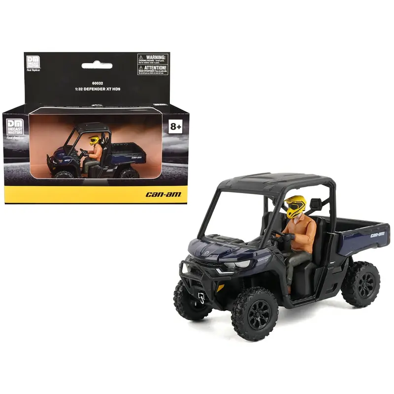 Can-Am Defender XT HD9 Navy Blue and Black with Driver Figure 1/32 Diecast Model by BRP Models