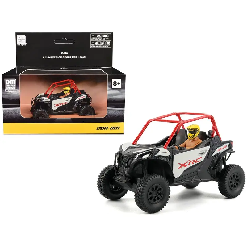 Can-Am Maverick Sport XRC 1000R Red and Gray with Driver Figure 1/32 Diecast Model by BRP Models