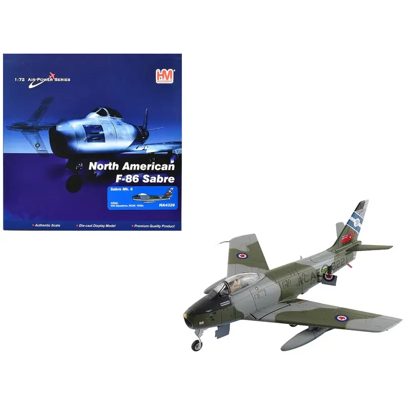 Canadair Sabre Mk.6 Fighter Aircraft "23622 430 Squadron" (1950s) Royal Canadian Air Force "Air Power Series" 1/72 Diecast Model by Hobby Master