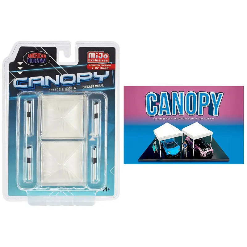 Canopy 2 Piece Set White Limited Edition to 3600 pieces Worldwide 1/64 Scale Models by American Diorama