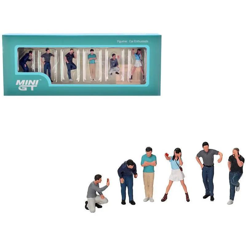 "Car Enthusiasts" 6 Piece Figure Set for 1/64 Scale Models by Mini GT