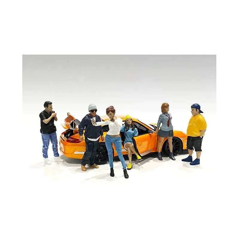 "Car Meet 1" 6 piece Figurine Set for 1/24 Scale Models by American Diorama