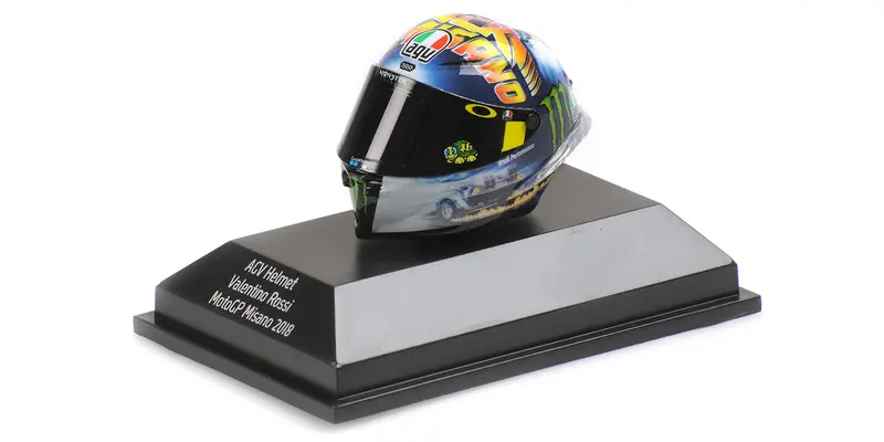 CASCO AGV VALENTINO ROSSI MOTOGP MISANO 2018 - 1/8 - Minichamps