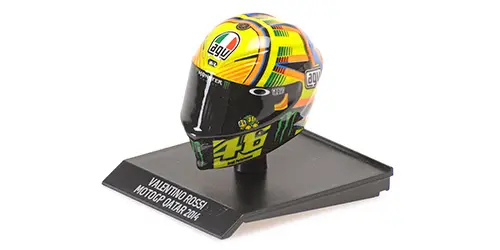 CASCO VALENTINO ROSSI MOTOGP QATAR 2014 - 1/10 - Minichamps
