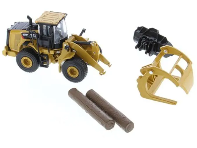 CAT 950M Wheel Loader w/Log Fork (w/Bucket + 2 Round Poles) 1