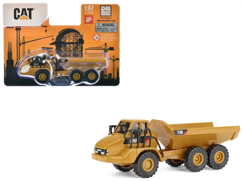 CAT Caterpillar 730 Articulated Truck Yellow 1/87 (HO) Diecast Model by Diecast Masters